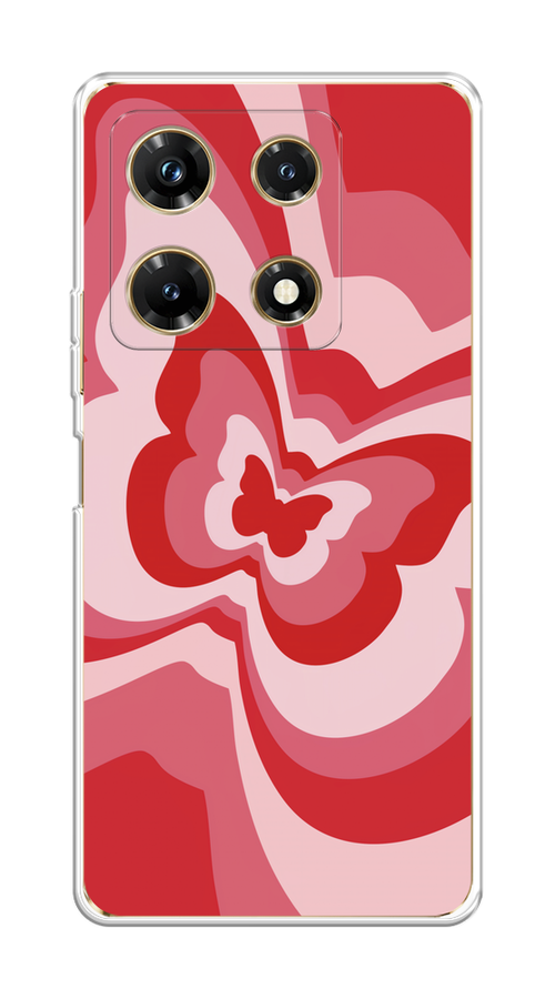 

Чехол Homey на Infinix Note 30 Pro "Бабочка в стиле хиппи", Красный;розовый, 3104550-1