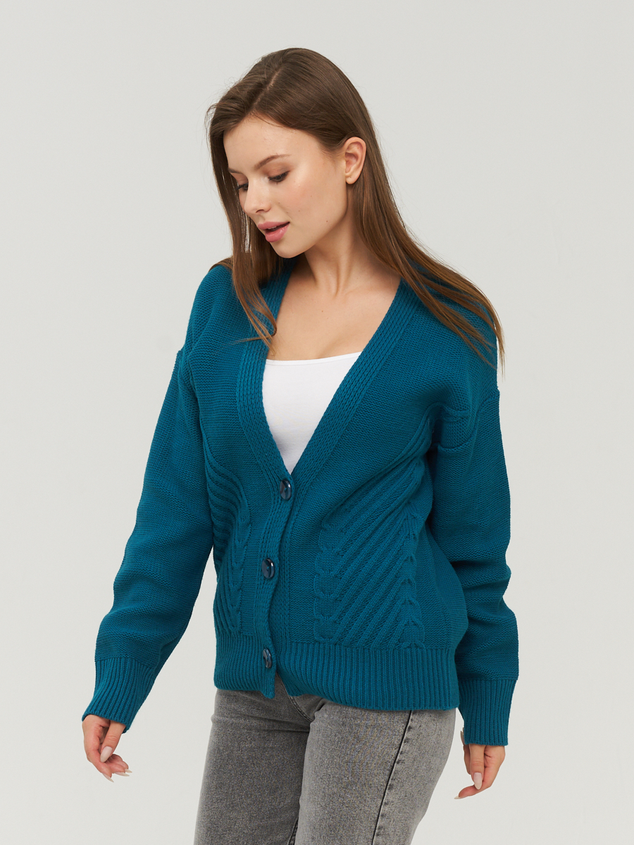 

Кардиган женский VAY 212-1678 бирюзовый 56 RU, 212-1678