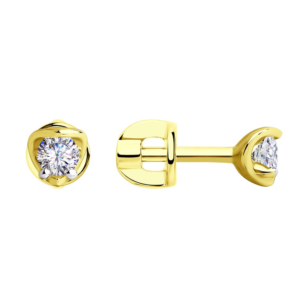 

Серьги из желтого золота Diamant 53-122-00743-1, фианит, 53-122-00743-1