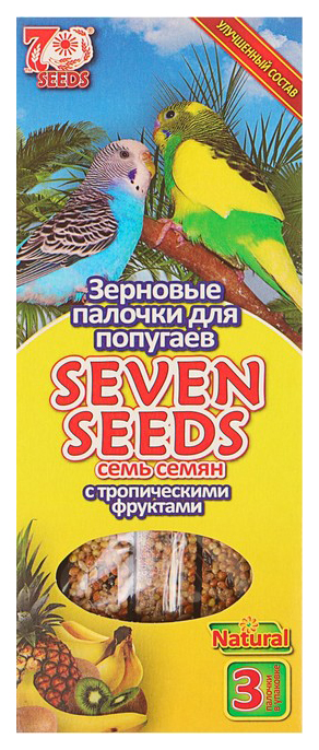 Зерновые палочки для попугаев Seven Seeds с тропическими фруктами, 90 г 3 шт