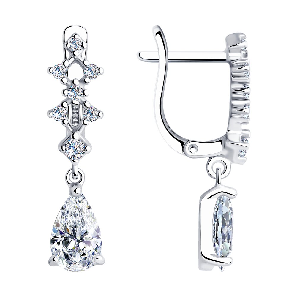 

Серьги из серебра SOKOLOV 94026485, фианит, 94026485