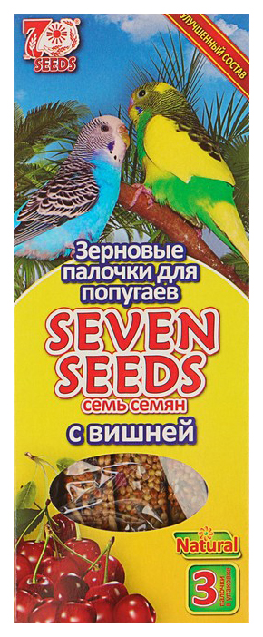 Зерновые палочки для попугаев Seven Seeds с вишней, 90 г 3 шт