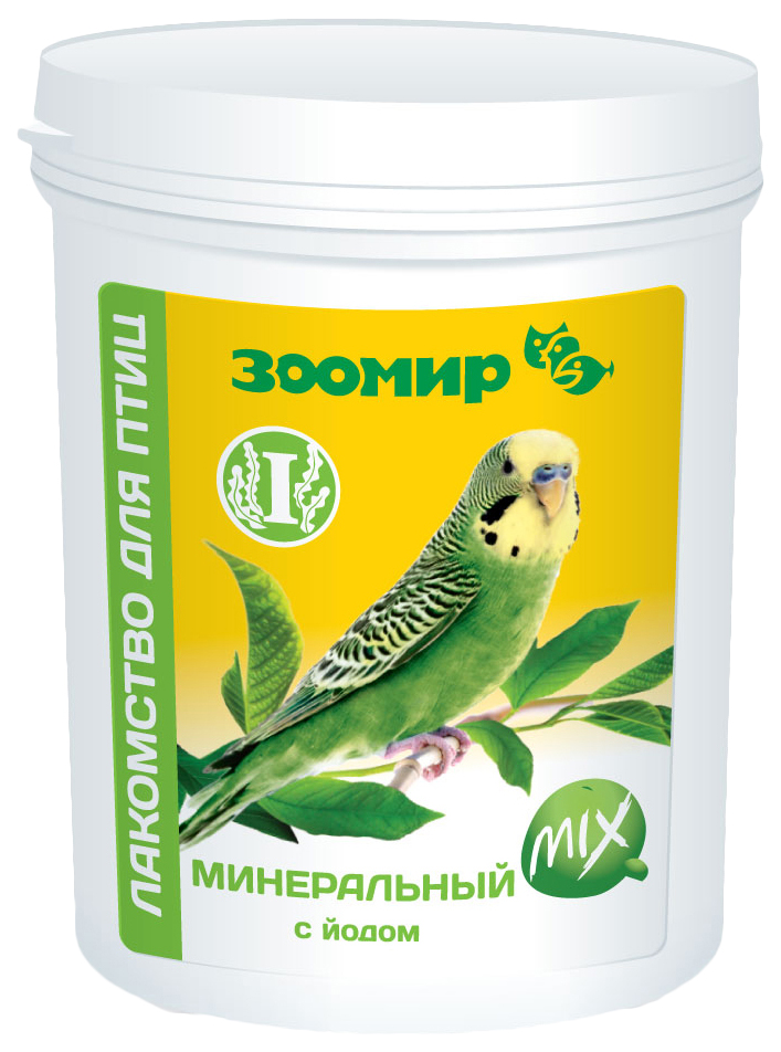 Лакомства для птиц Зоомир Минеральный MIX с йодом, 600 г