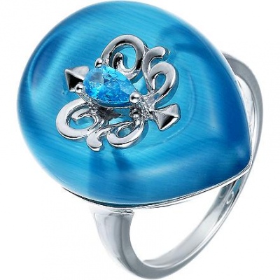 

Кольцо из серебра р. 17,5 Джей Ви SR000802C-1_KO_TE_002_WG, фианит\кошачий глаз, SR000802C-1_KO_TE_002_WG