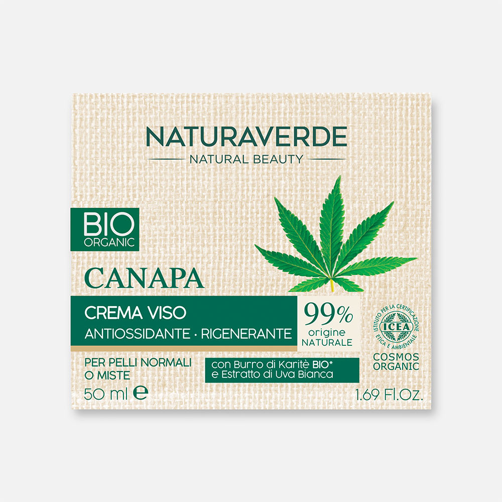 Крем для лица NATURAVERDE Bio Organic Canapa антиоксидантный, регенерирующий, 50 мл пантика крем для тела с экстрактом красного винограда 100