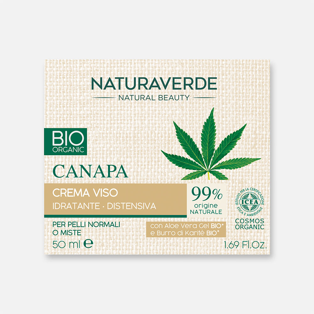 Крем для лица NATURAVERDE Bio Organic Canapa увлажняющий, конопляный, 50 мл