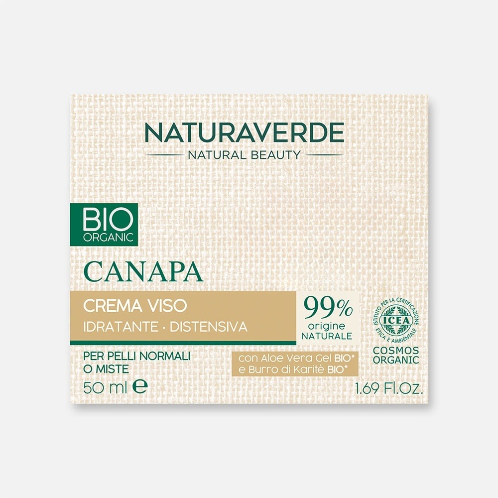 Крем для лица NATURAVERDE Bio Organic Canapa увлажняющий, конопляный 50 мл