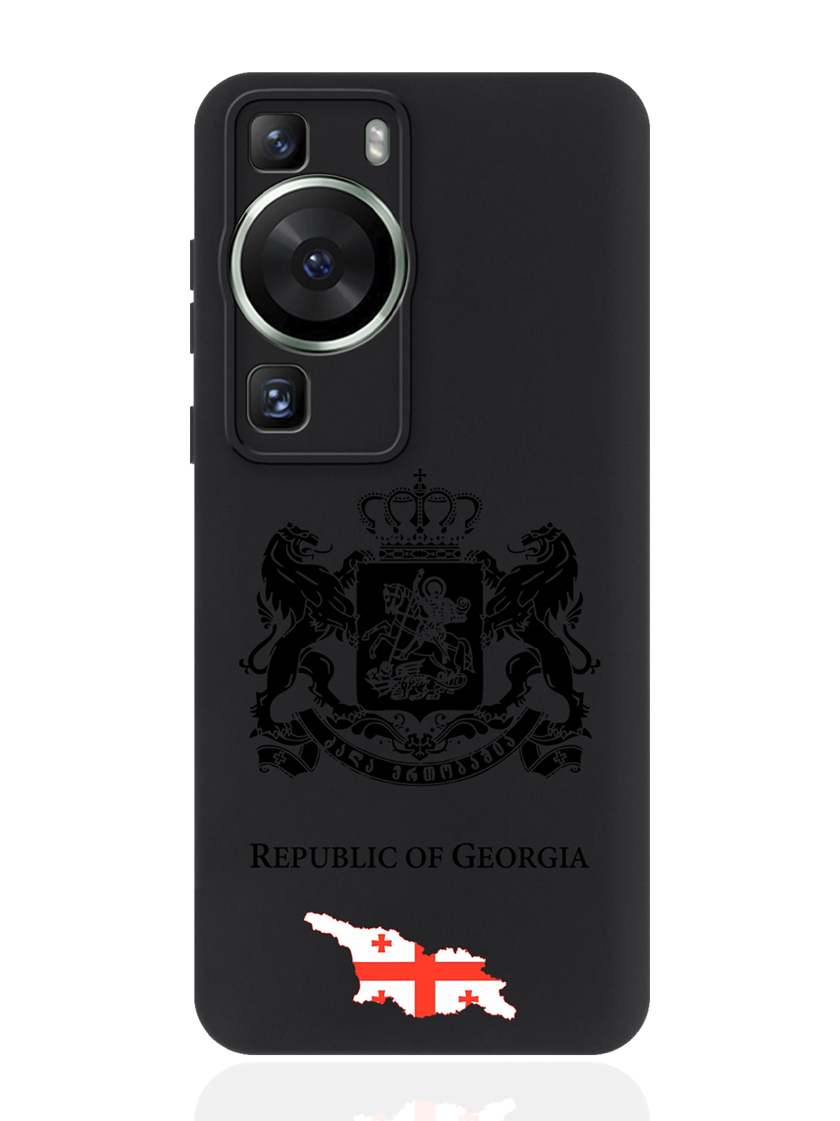 Чехол для смартфона Huawei P60 Черный лаковый Герб Грузии