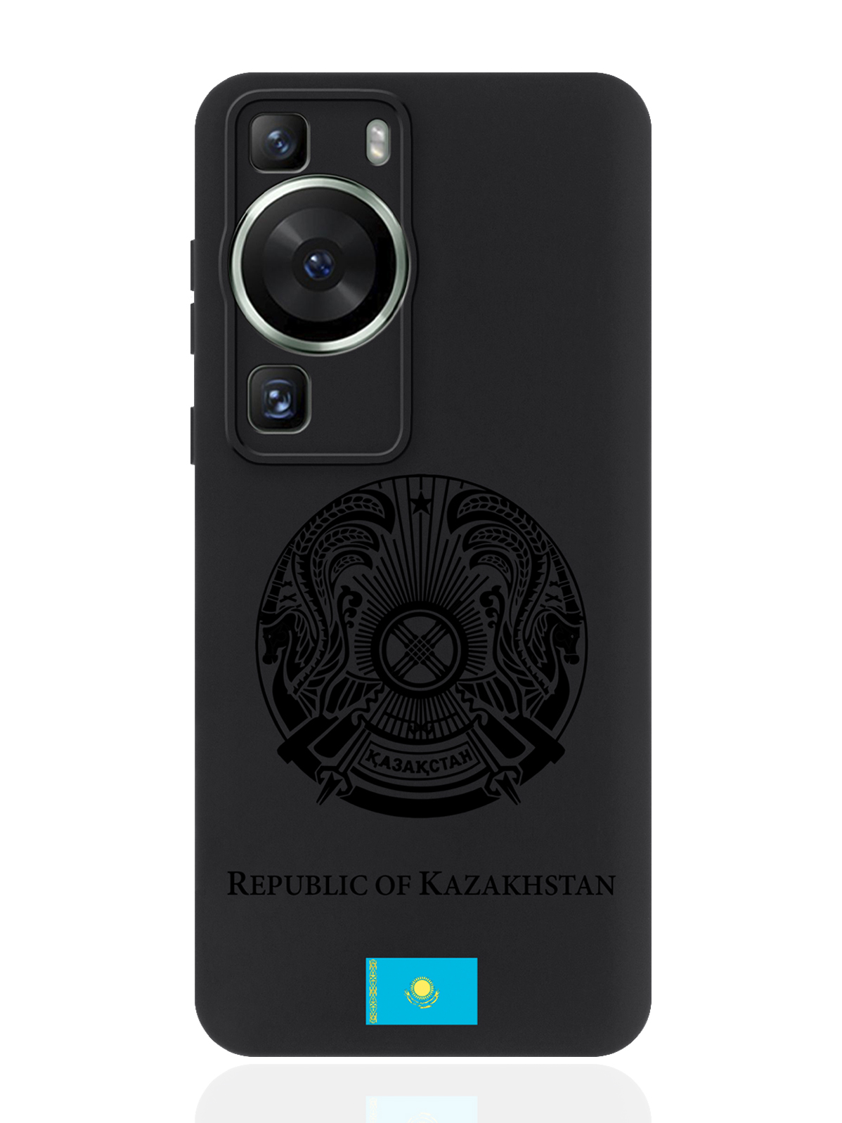 Чехол для смартфона Huawei P60 Черный лаковый Герб Казахстана