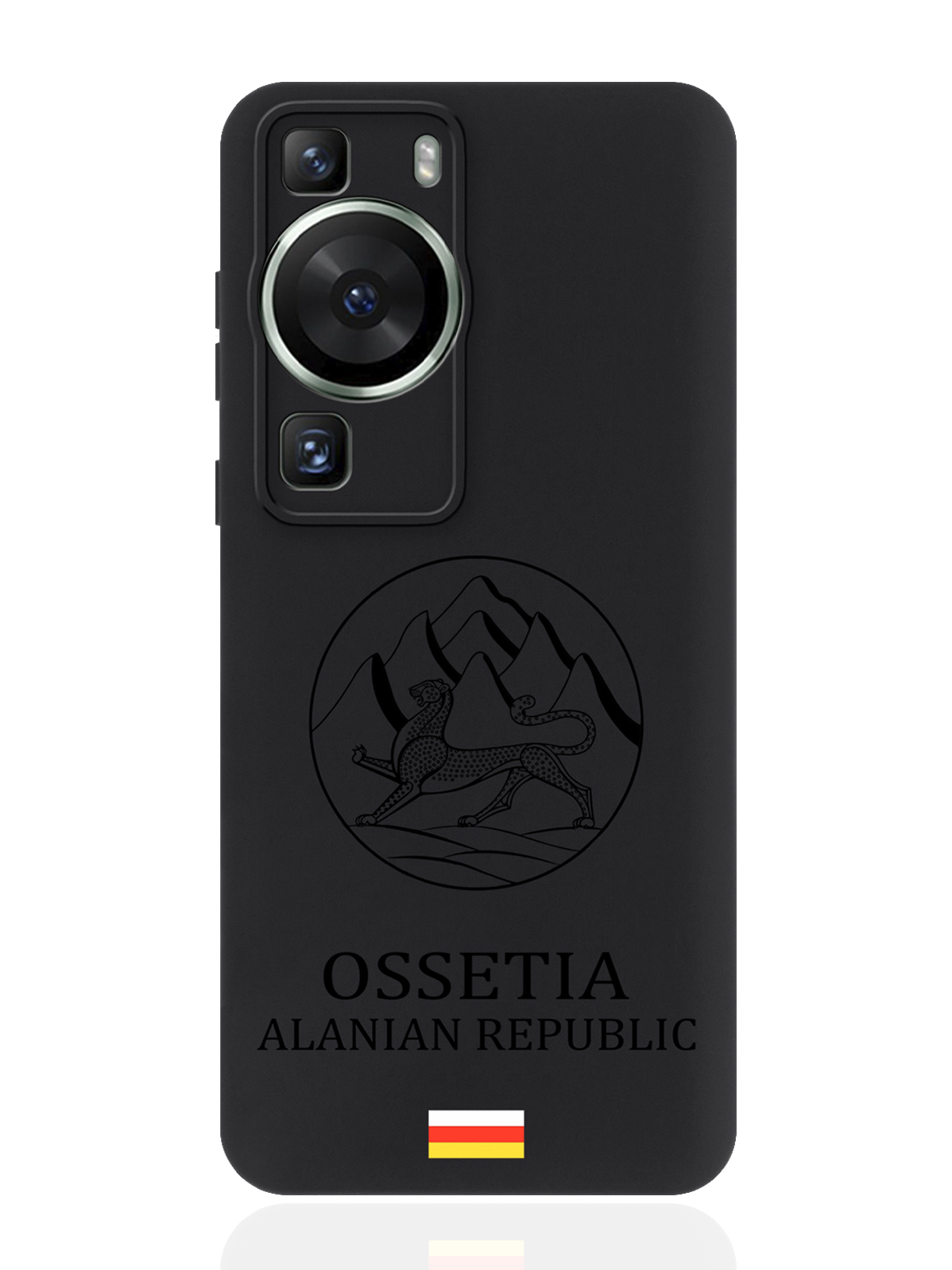 Чехол для смартфона Huawei P60 Черный лаковый Герб Северной Осетии