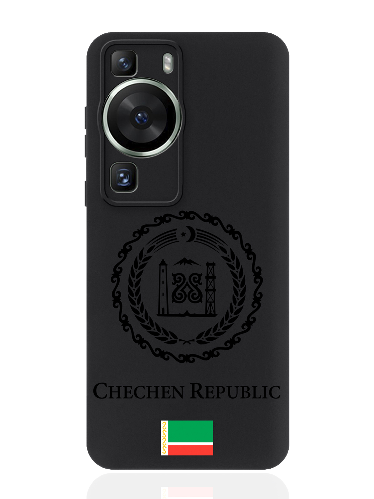 Чехол для смартфона Huawei P60 Черный лаковый Герб Чечни