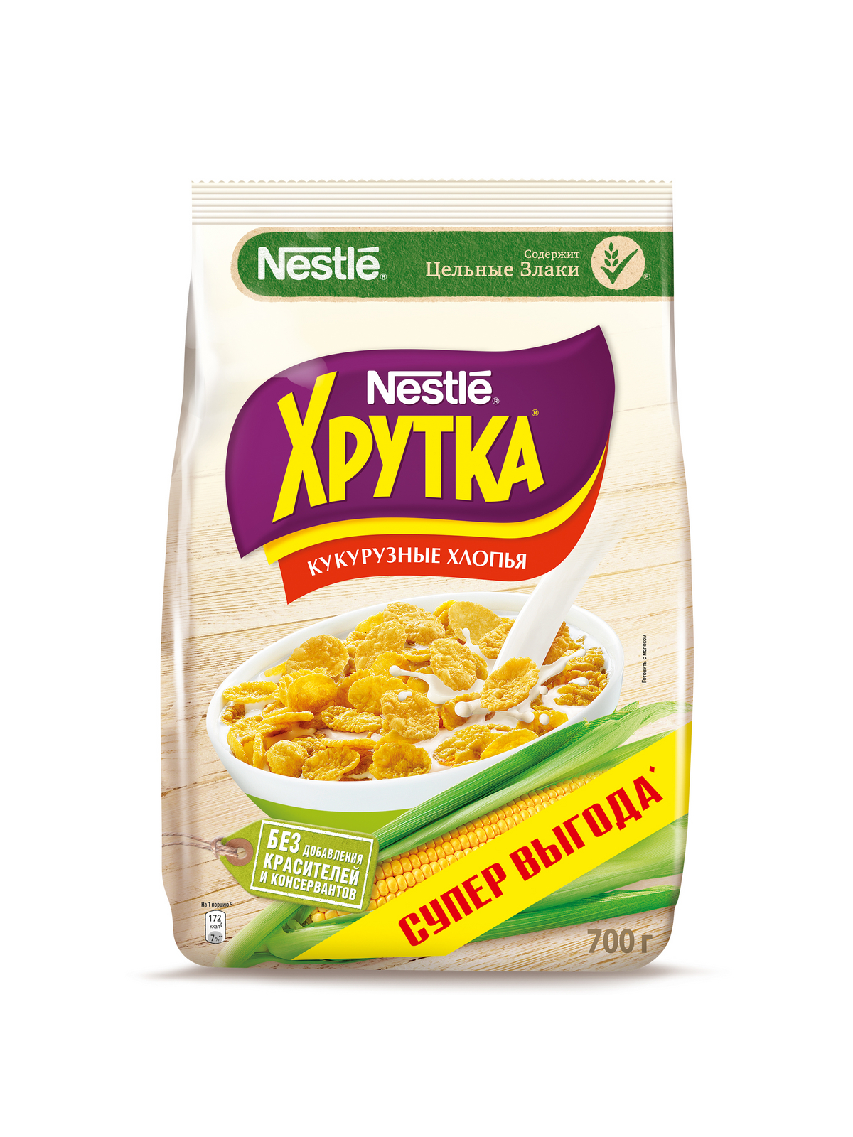 

Хлопья Хрутка кукурузные хрустящие, обогащенные кальцием 700 г
