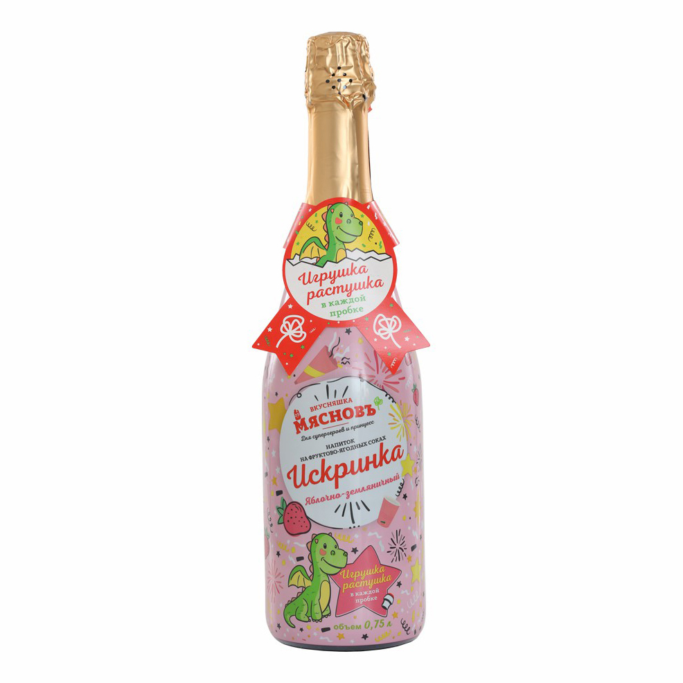 Газированные напитки  СберМегаМаркет Детское шампанское МясновЪ ВКУСНЯШКА Искринка яблоко-груша сильногазированное 750 мл