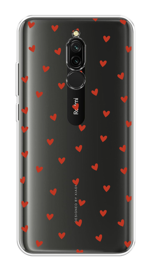 

Чехол на Xiaomi Redmi 8 "Red hearts", Красный;прозрачный, 37150-1