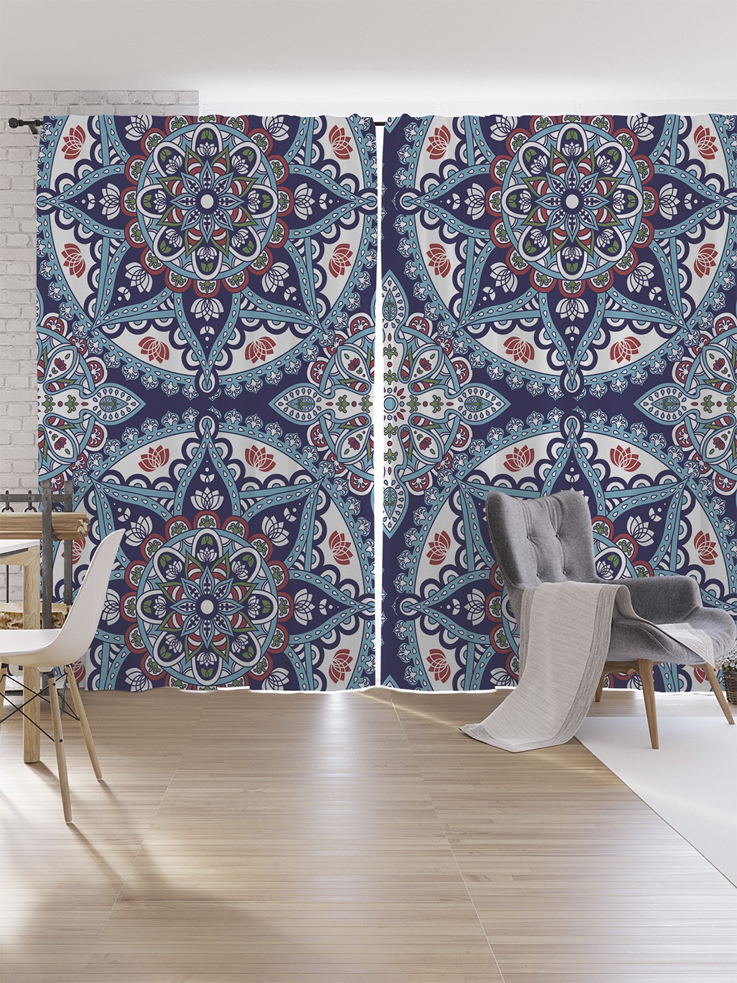 

Шторы под лён JoyArty "Орнамент мандала", серия Oxford DeLux, 340х265 см, Орнамент мандала