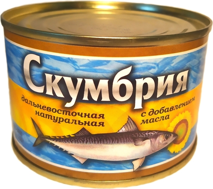 

Скумбрия Рыбный стандартъ №1 Дальневосточная натуральная с добавлением масла 240 г