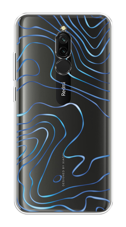 

Чехол на Xiaomi Redmi 8 "Blue lines", Прозрачный;синий, 37150-1