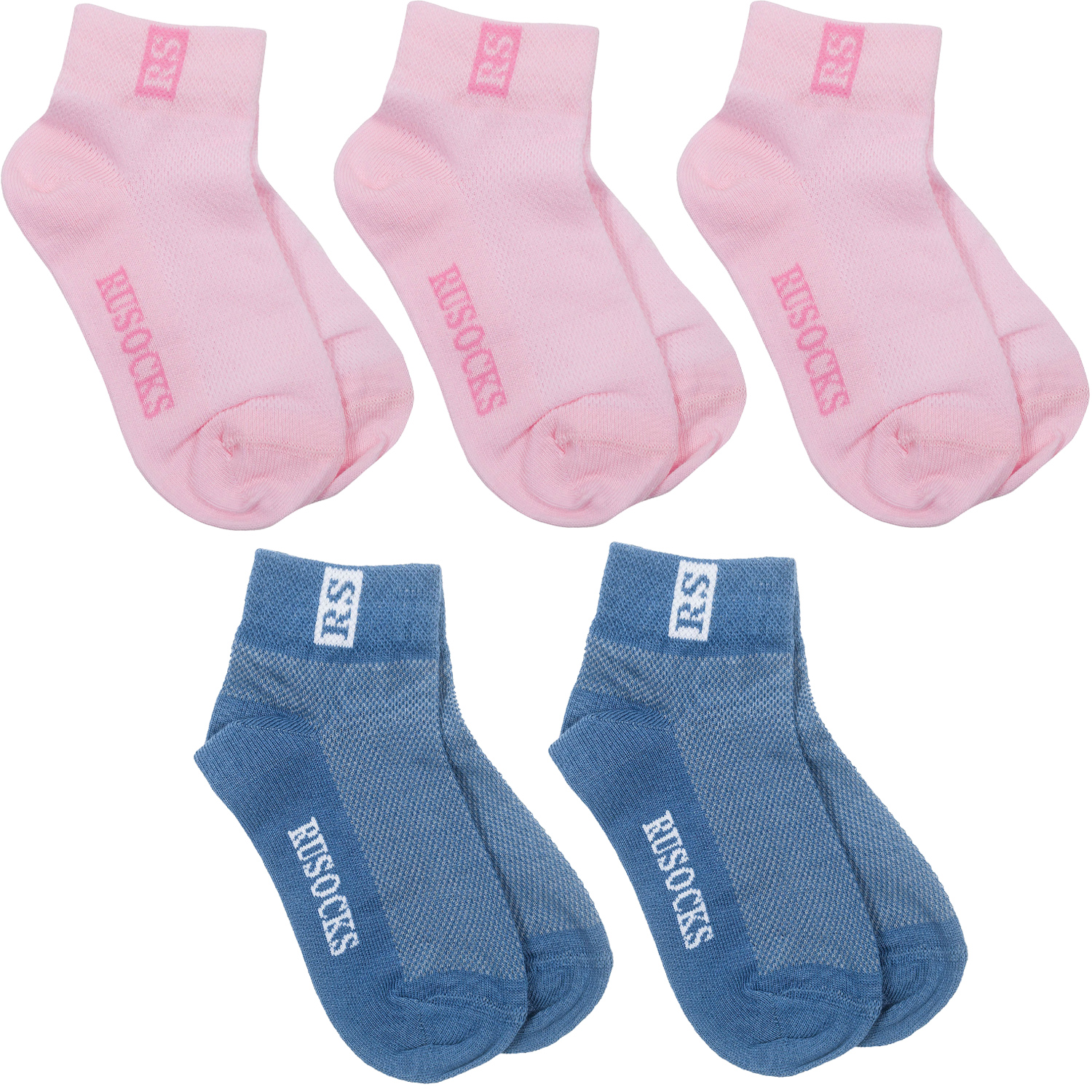 

Носки для девочек Rusocks 5-Д-36 цв. синий; розовый; белый р. 18, 5-Д-36
