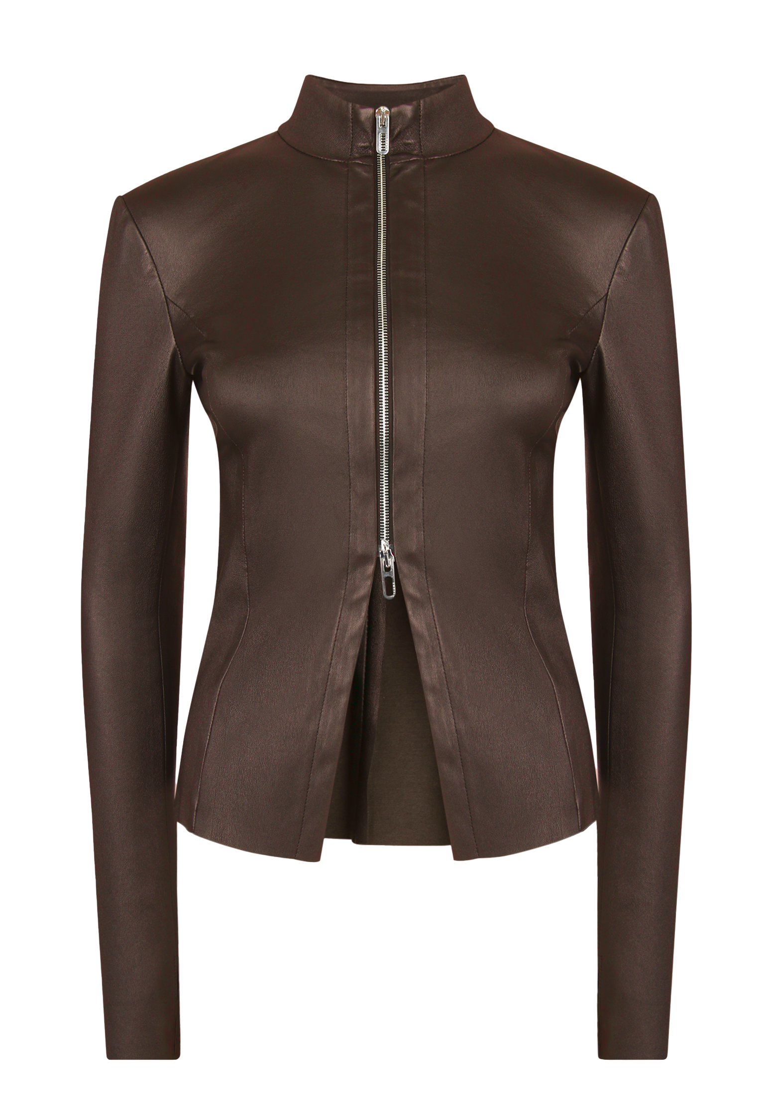 Кожаная куртка женская DROME 145926 коричневая M