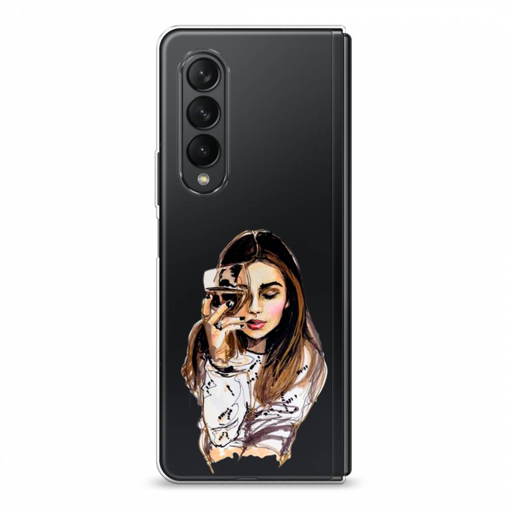 

Чехол Awog на Samsung Galaxy Z Fold 3 / Самсунг Z Fold 3 "Девушка с бокалом", Коричневый;прозрачный;бежевый, 2103650-7