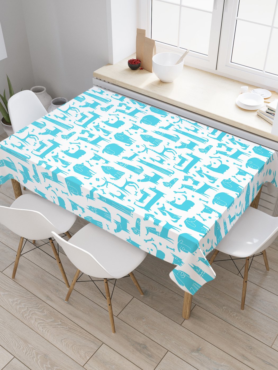 

Скатерть прямоугольная JoyArty "Длинные и высокие" из сатена, 180x145 см, Синий, Длинные и высокие