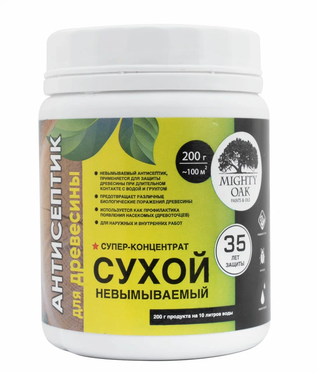 фото Антисептик mighty oak для древесины, сухой, 200 г