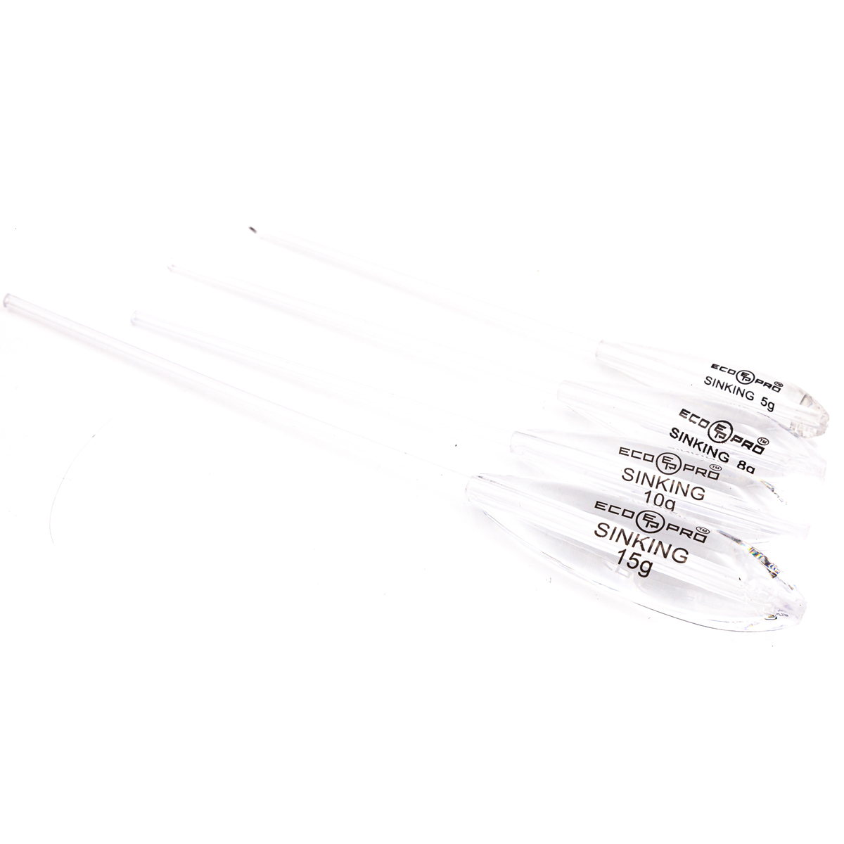 

Набор тонущих бомбард Ecopro Капля Clear AZ-22709-C 5-8-10-15 гр, 4 шт