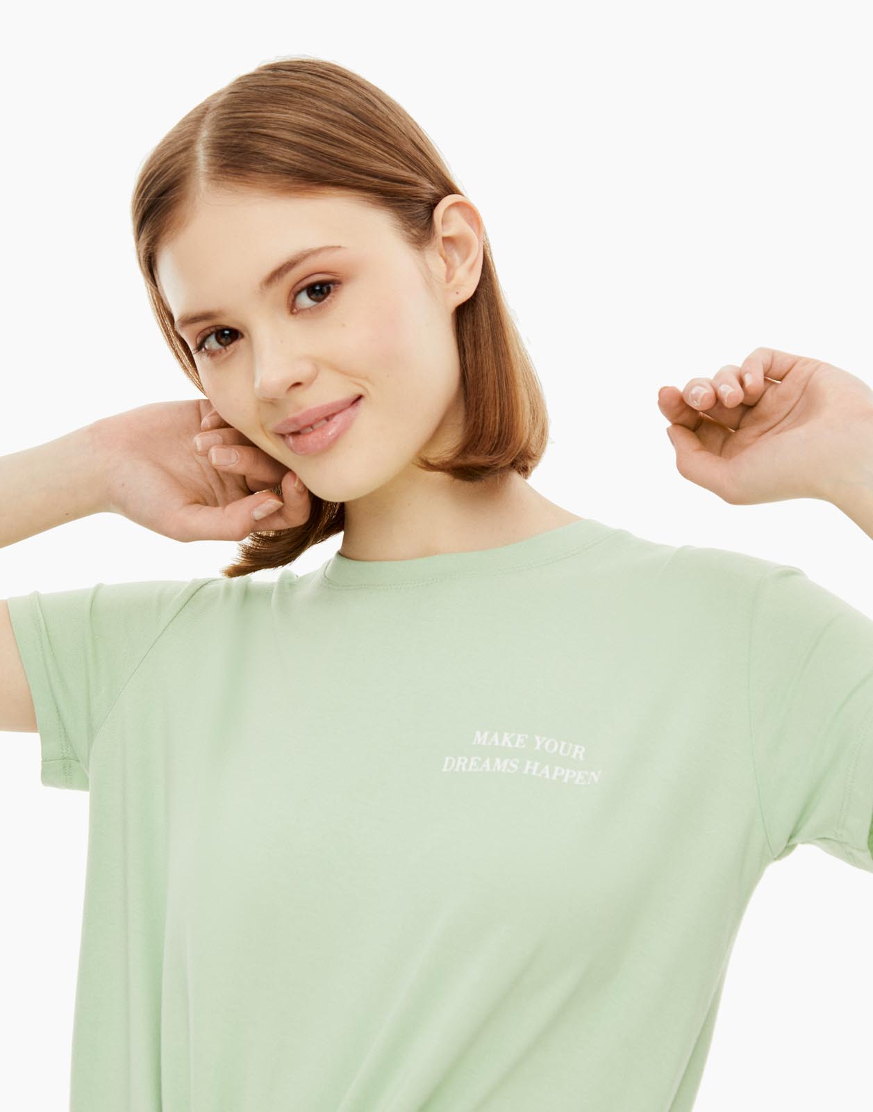 

Футболка женская Gloria Jeans GKT019163 зеленая L, Зеленый, GKT019163