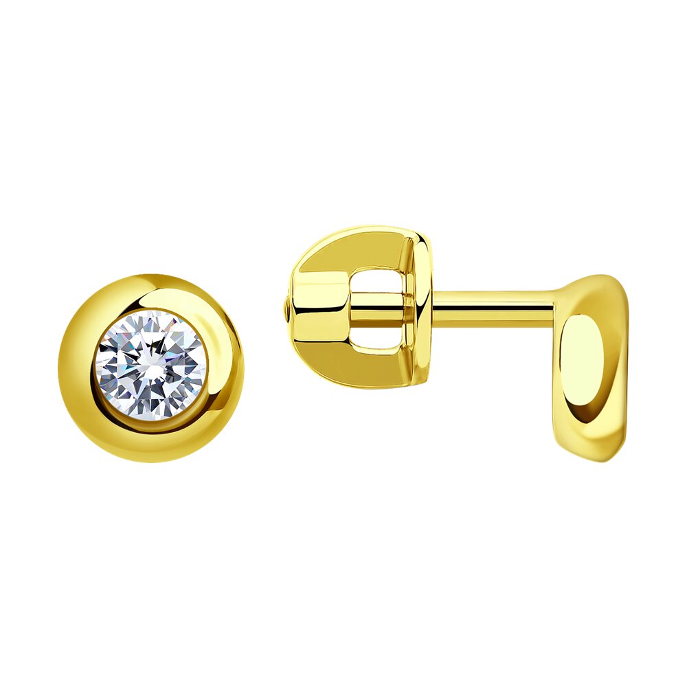 

Серьги из желтого золота SOKOLOV 027240-2, фианит, 027240-2