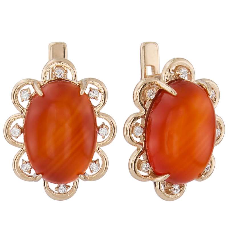 

Серьги из золота c сердоликом ALORIS Серьги 575СерКц, Серьги 575СерКц