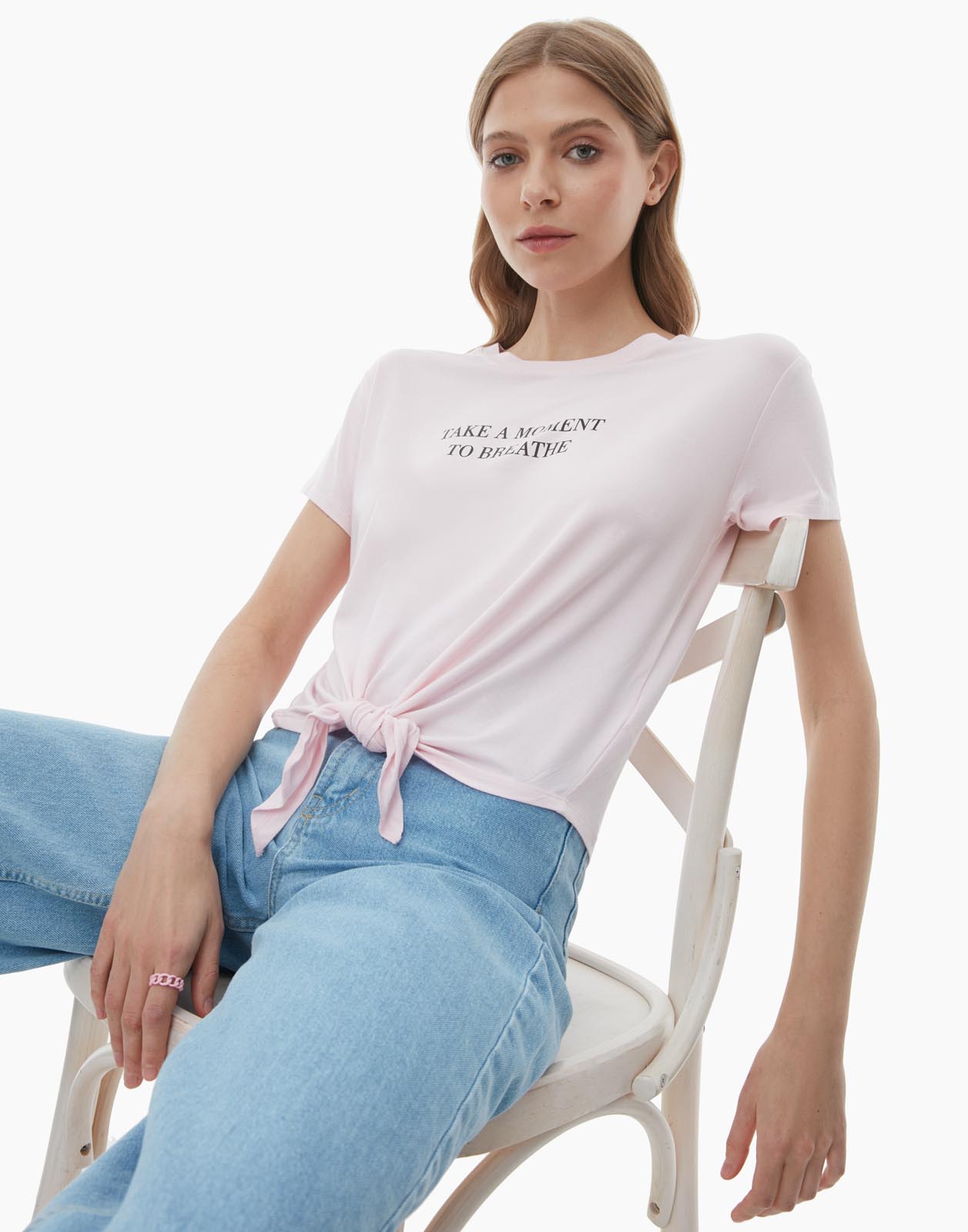 

Футболка женская Gloria Jeans GKT019163 розовая M, Розовый, GKT019163