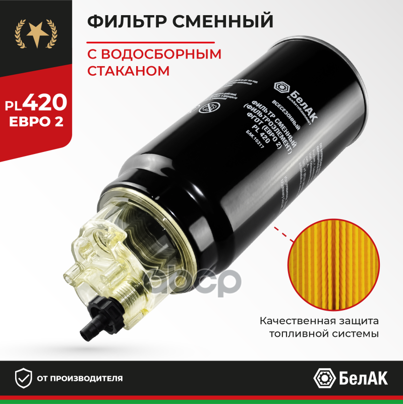 

Фильтр Топливный Сепаратор БелАК арт. БАК.10317