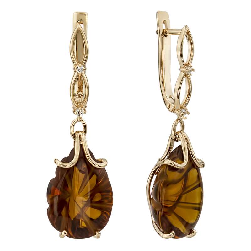 

Серьги из золота c цитрином ALORIS Серьги 305ЦКц, Серьги 305ЦКц