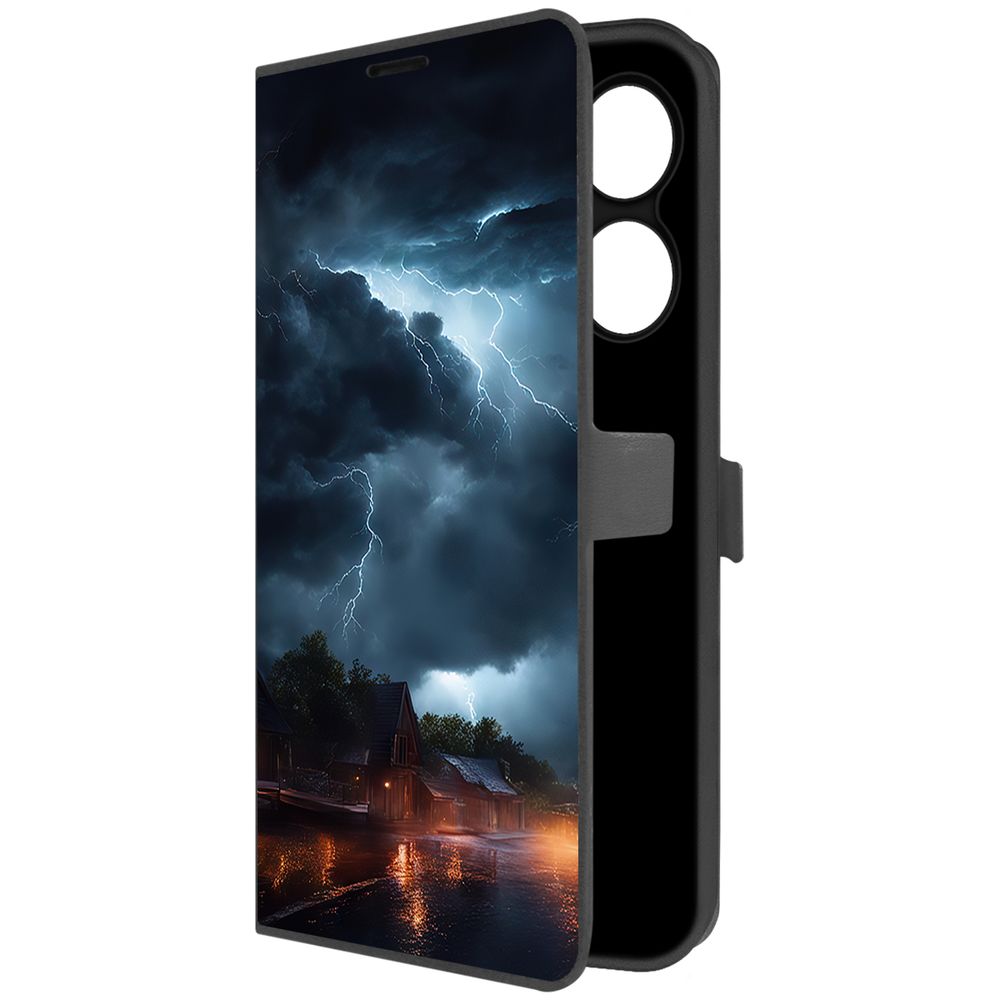 

Чехол-книжка Krutoff Eco Book для Xiaomi Poco C61 Ночная гроза (черный)