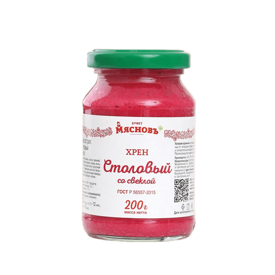 

Хрен МясновЪ БУФЕТ столовый со свеклой 200 г
