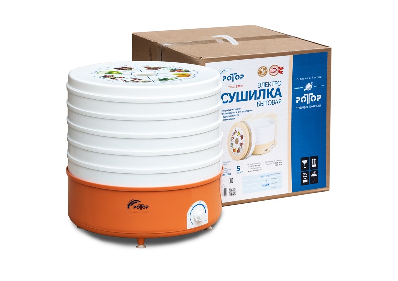 Сушилка для овощей и фруктов Ротор СШ-002 white/yellow сушилка для овощей и фруктов ротор сш 007 white