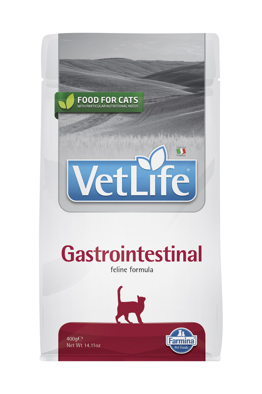 Сухой корм для кошек Farmina Vet Life Gastrointestinal, при болезнях ЖКТ, курица, 0,4кг