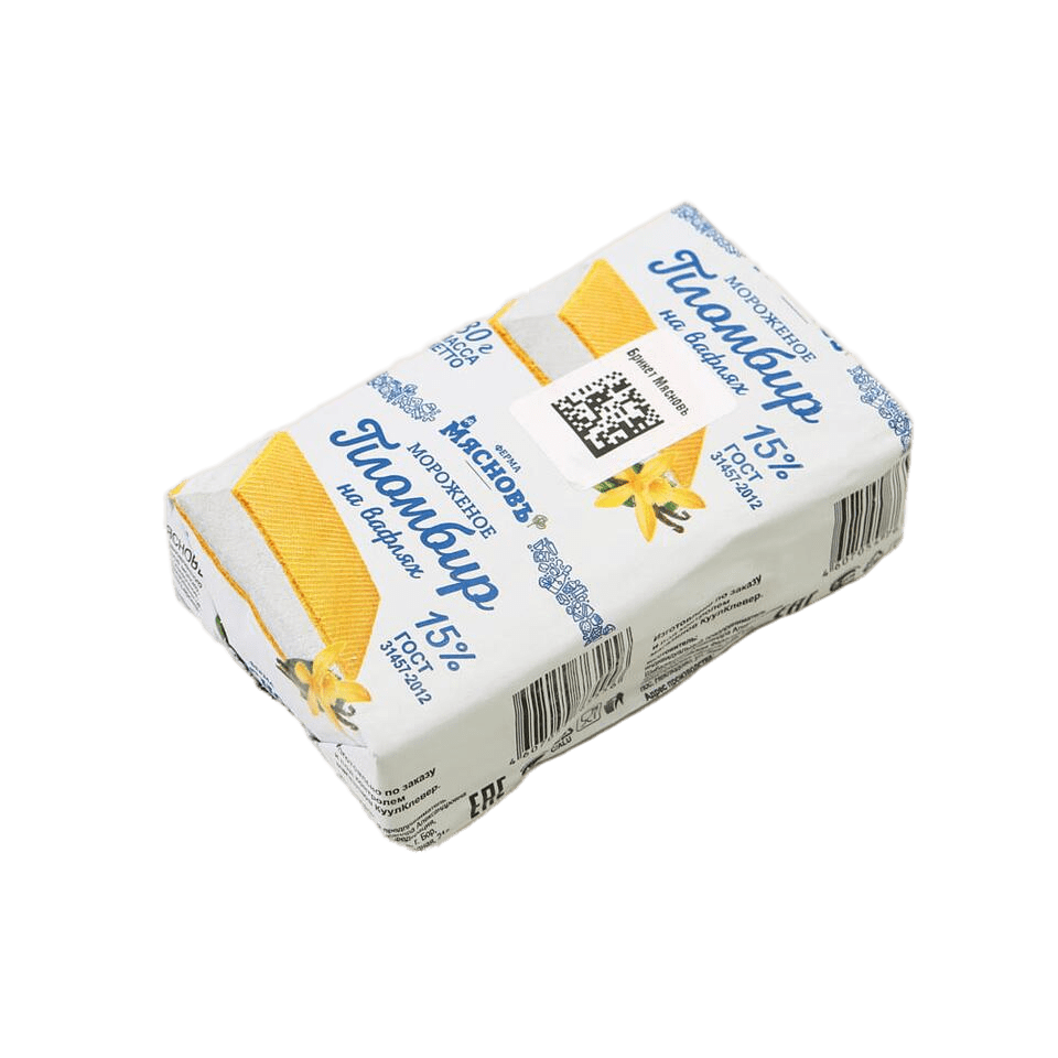 

Мороженое пломбир МясновЪ ФЕРМА на вафлях 15% 80 г