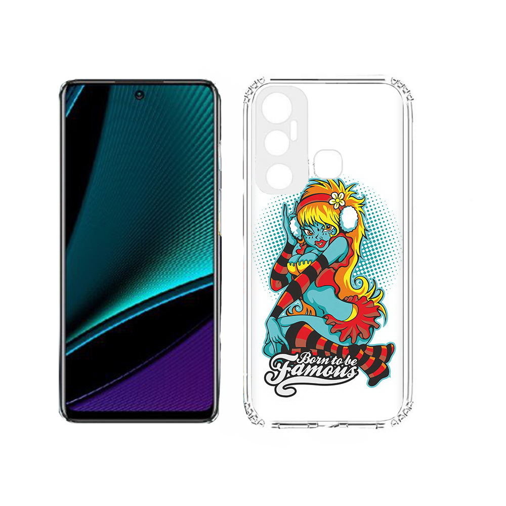 

Чехол MyPads Tocco для Infinix Hot 11s нарисованная девушка в наушниках, Прозрачный, Tocco