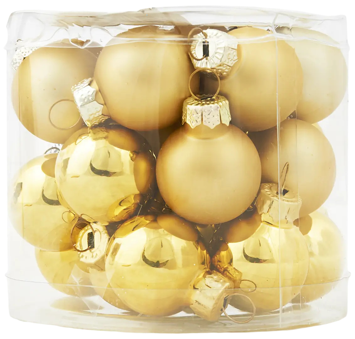 

Набор ёлочных шаров, 2.5 см, стекло, цвет золотой, 24 шт., Золотистый