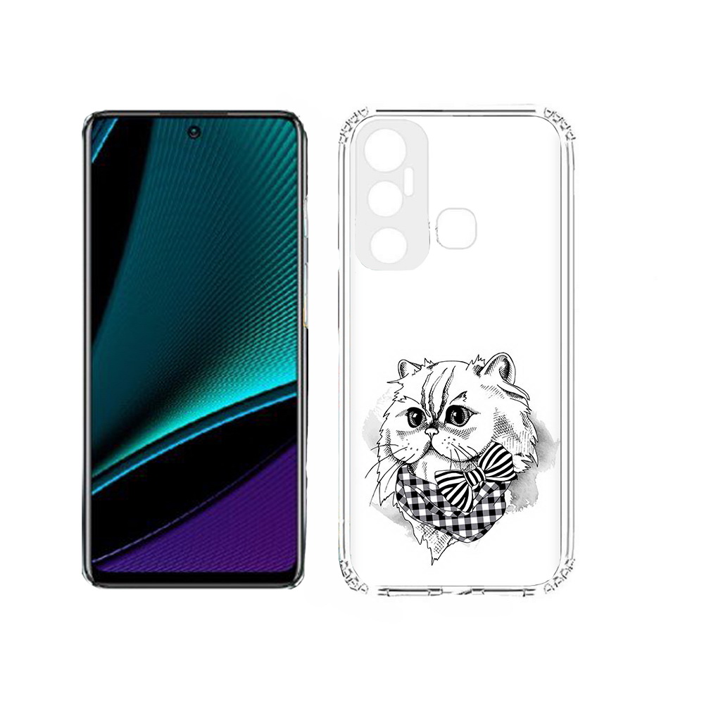 

Чехол MyPads Tocco для Infinix Hot 11s нарисованная красивая кошечка, Прозрачный, Tocco