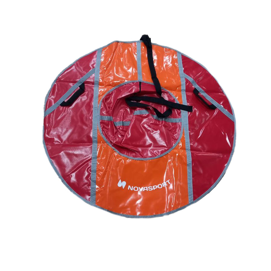 Санки-тюбинг NovaSport 125 см усиленные без камеры СН050.125 серый/красный оранжевый