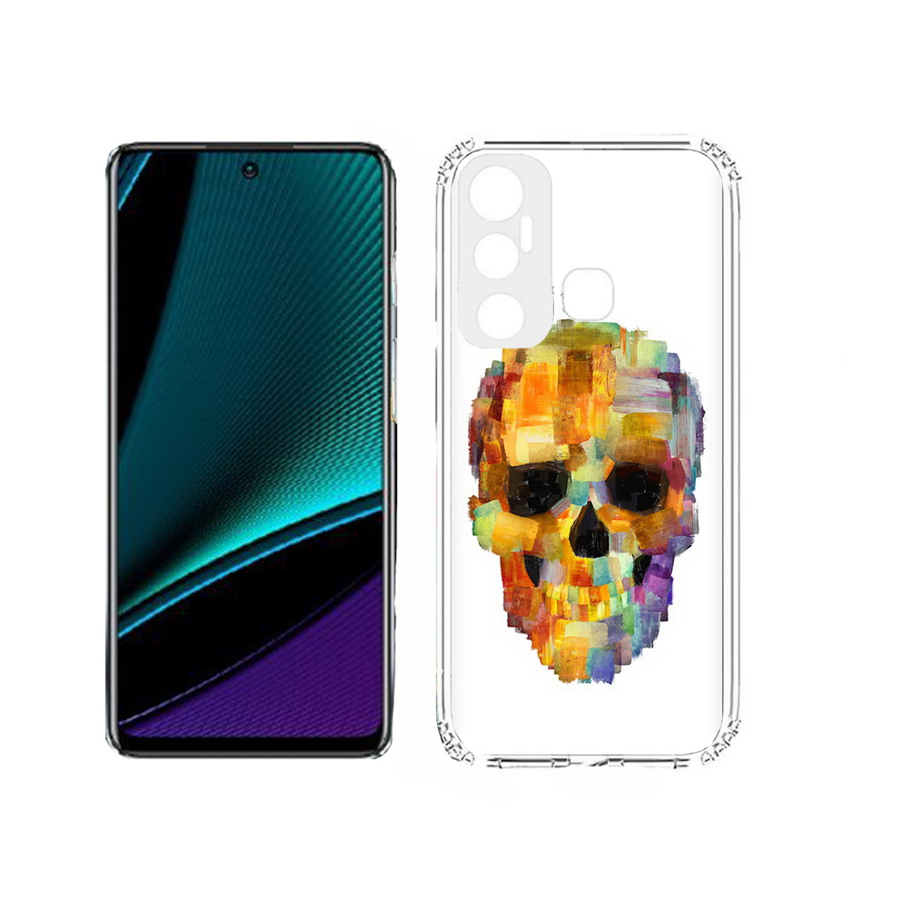 

Чехол MyPads Tocco для Infinix Hot 11s нарисованный череп, Прозрачный, Tocco