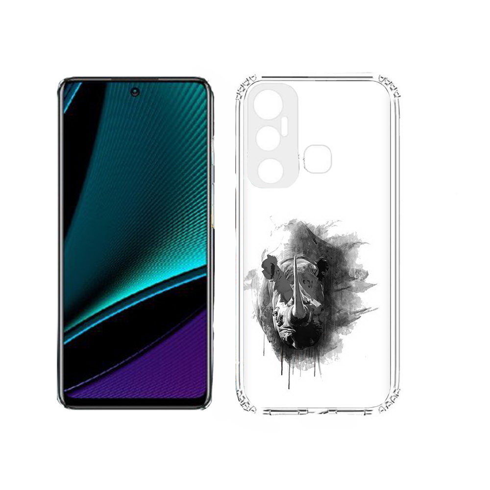 

Чехол MyPads Tocco для Infinix Hot 11s носорог, Прозрачный, Tocco