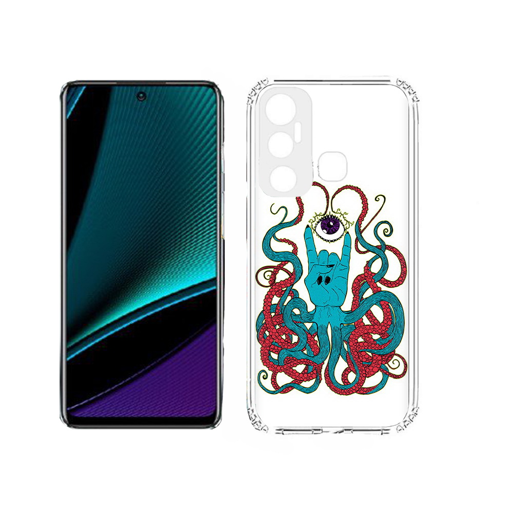 

Чехол MyPads Tocco для Infinix Hot 11s осьминог-рука абстракция, Прозрачный, Tocco