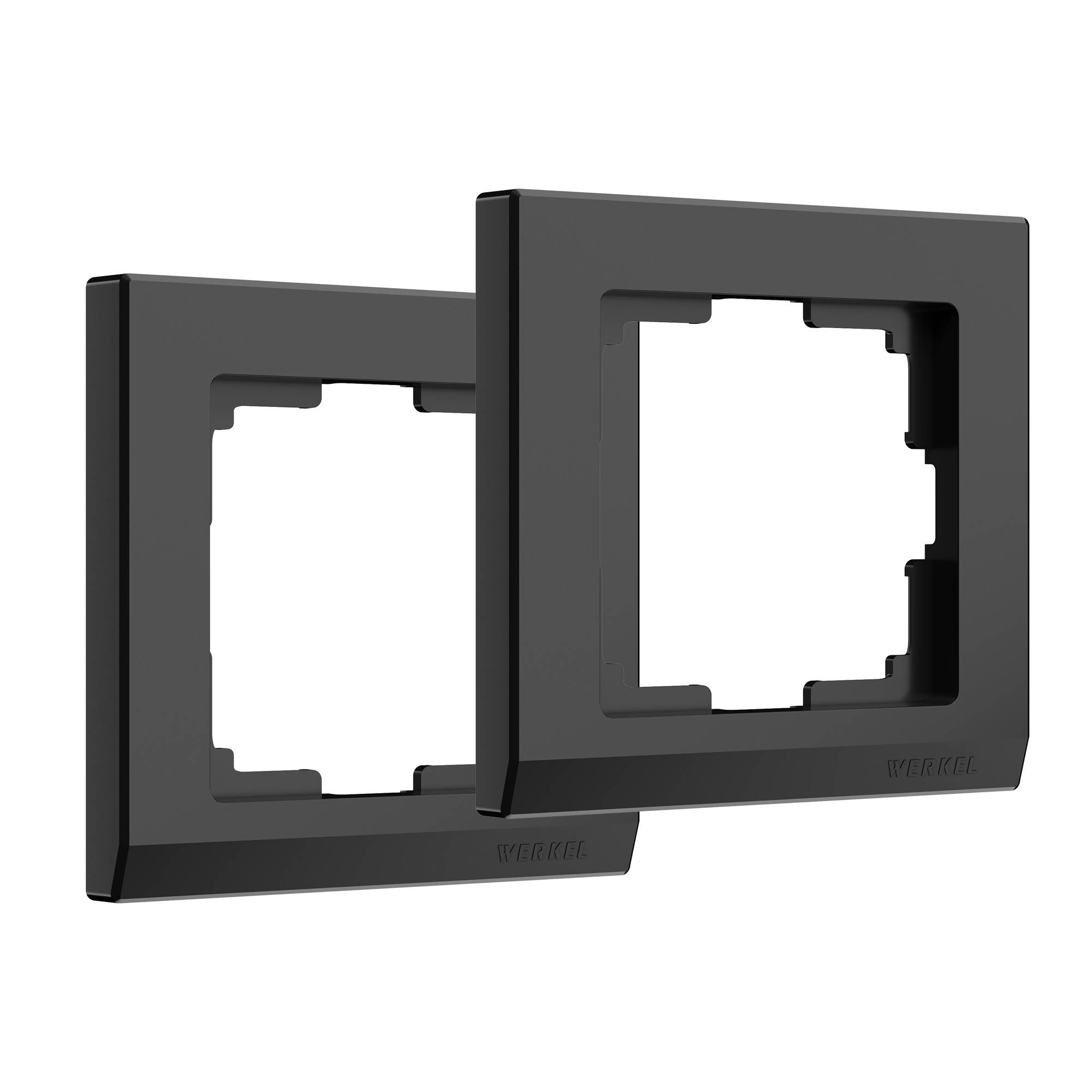 Рамка для розетки/выключателя на 1 пост (комплект 2 шт.) Werkel Stark W0011808 черный рамка для розетки выключателя на 1 пост комплект 2 шт werkel fiore w0012208