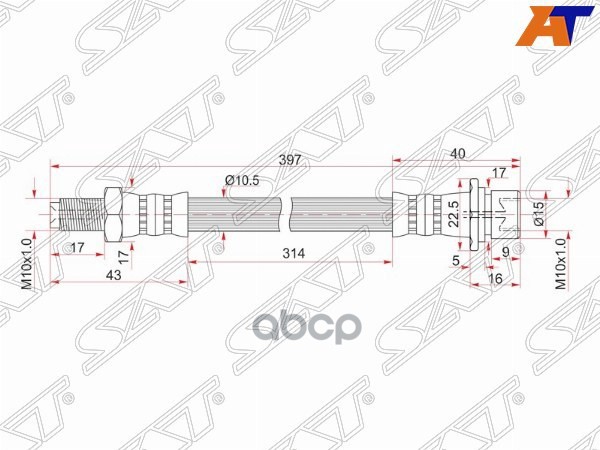 

Шланг Тормозной Перед (Таиланд) Toyota Land Cruiser 95-07 Lh=Rh SAT ST9094702A18
