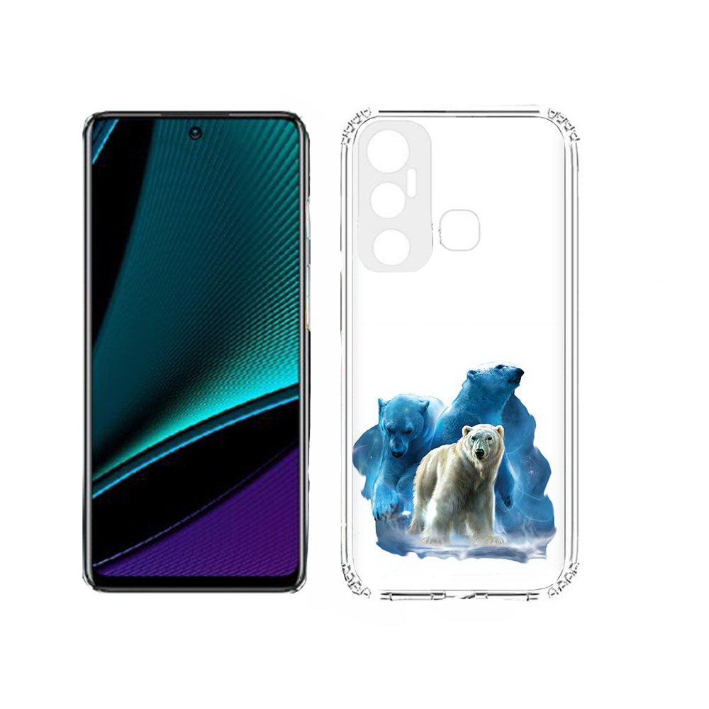 

Чехол MyPads Tocco для Infinix Hot 11s полярный медведь, Прозрачный, Tocco