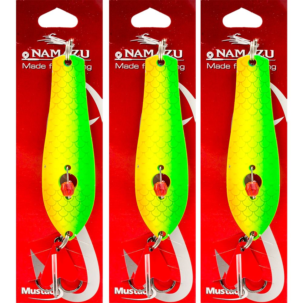 

Блесна рыболовная (3 шт) Namazu DIAMOND 12 гр #21 / Для рыбалки / Блесна на щуку, Желтый;зеленый, DIAMOND на щуку 1