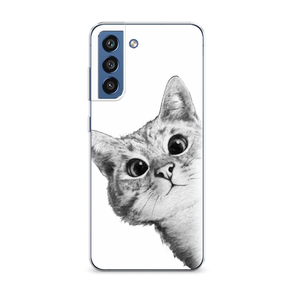 фото Чехол awog "кот рисунок черно-белый" для samsung galaxy s21 fe 5g